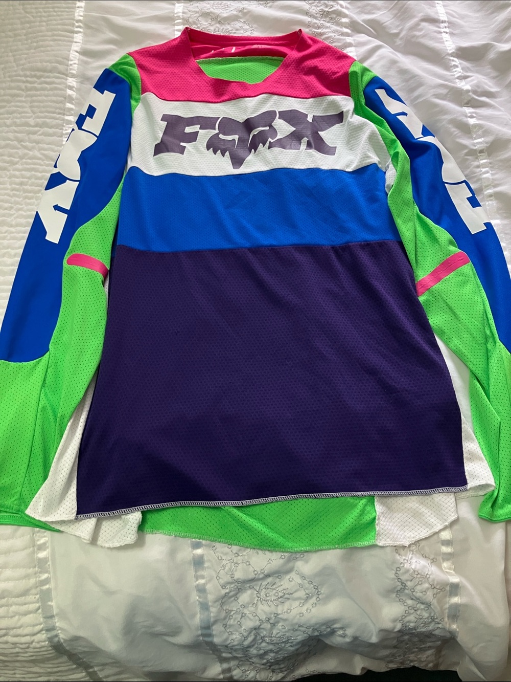 Fox Men's Colorblock MX Jersey - Pink, Green, Blue, Purple, White